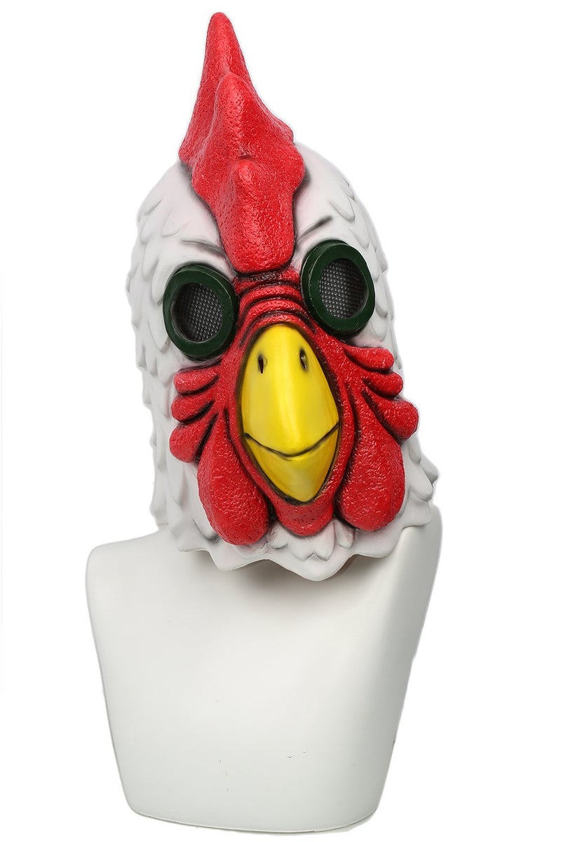 XCOSER Rooster Cock Mask Full Head Props for Halloween Cosplay Latex - Image 3